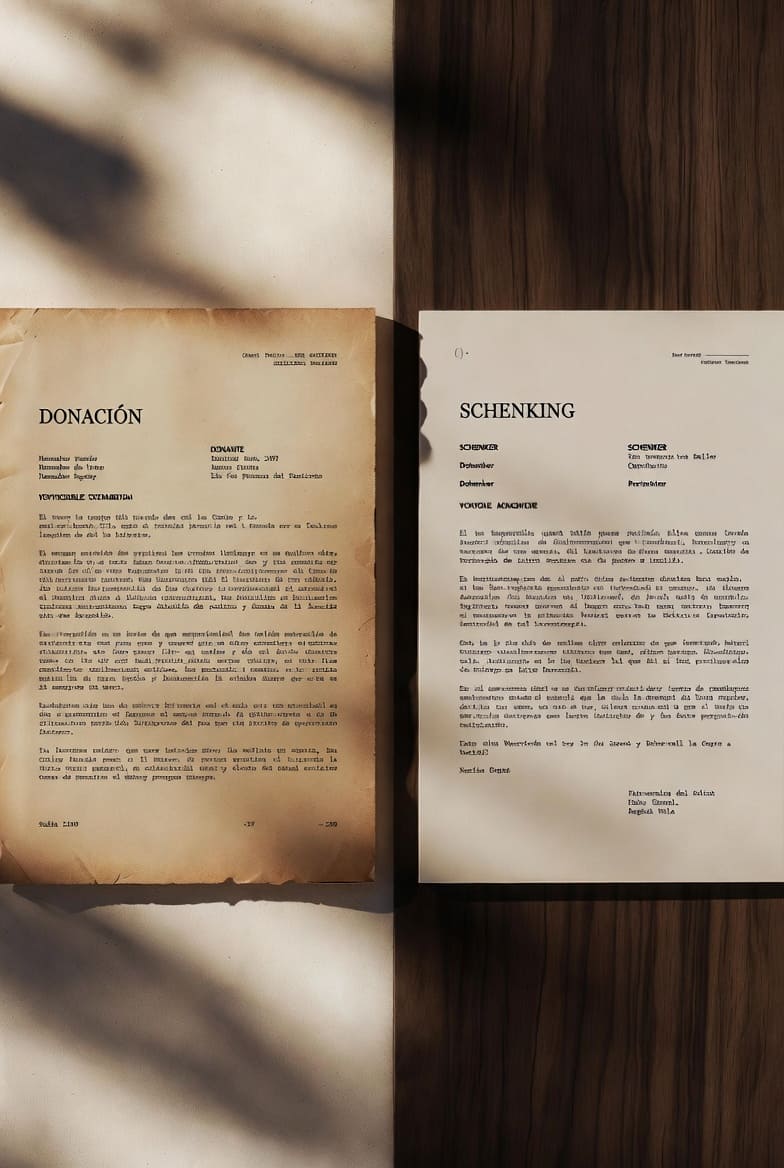 Donación en Bélgica para la compraventa de una vivienda en España. Documentos notariales. 
