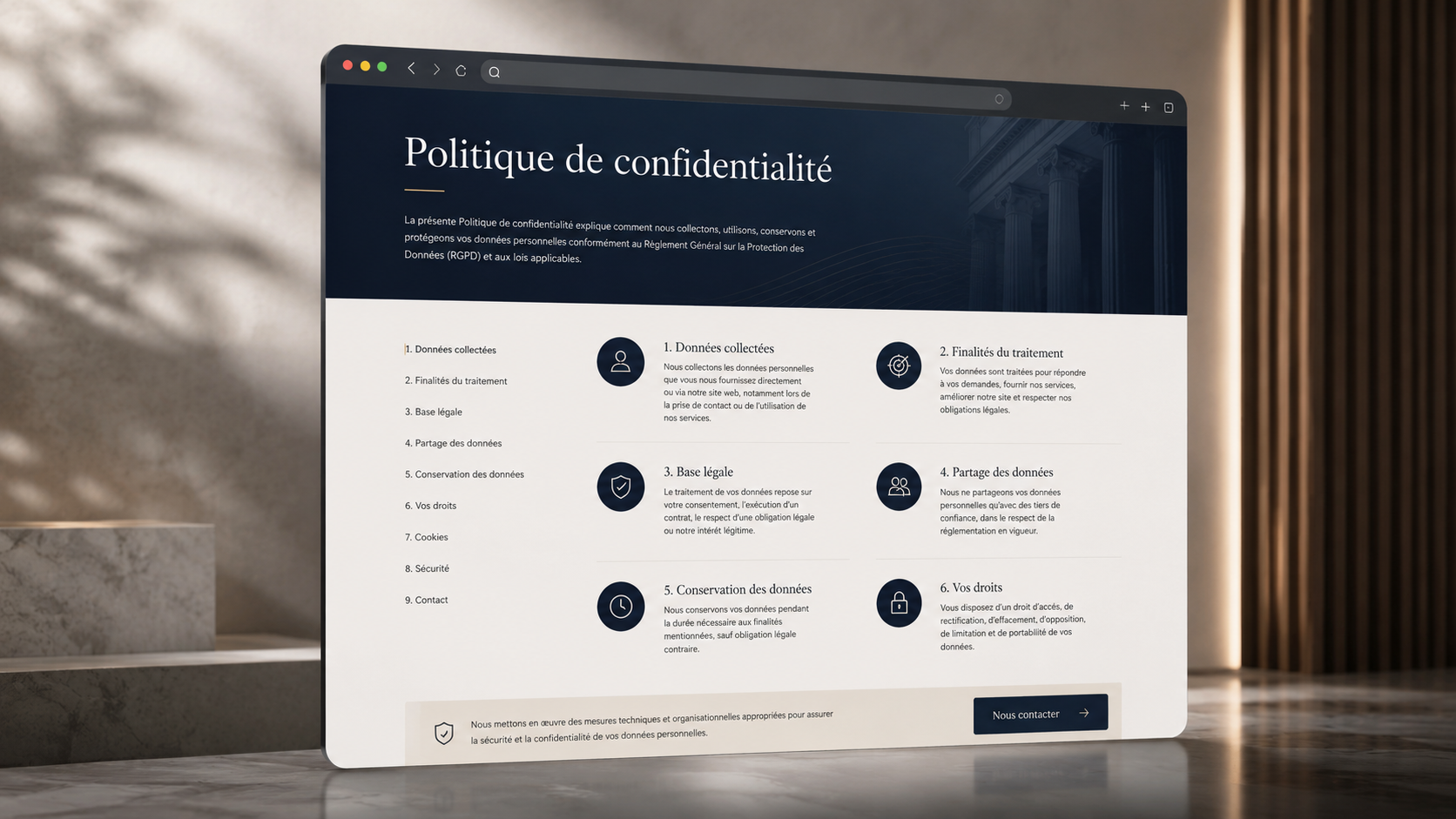Politique de confidentialité site internet.