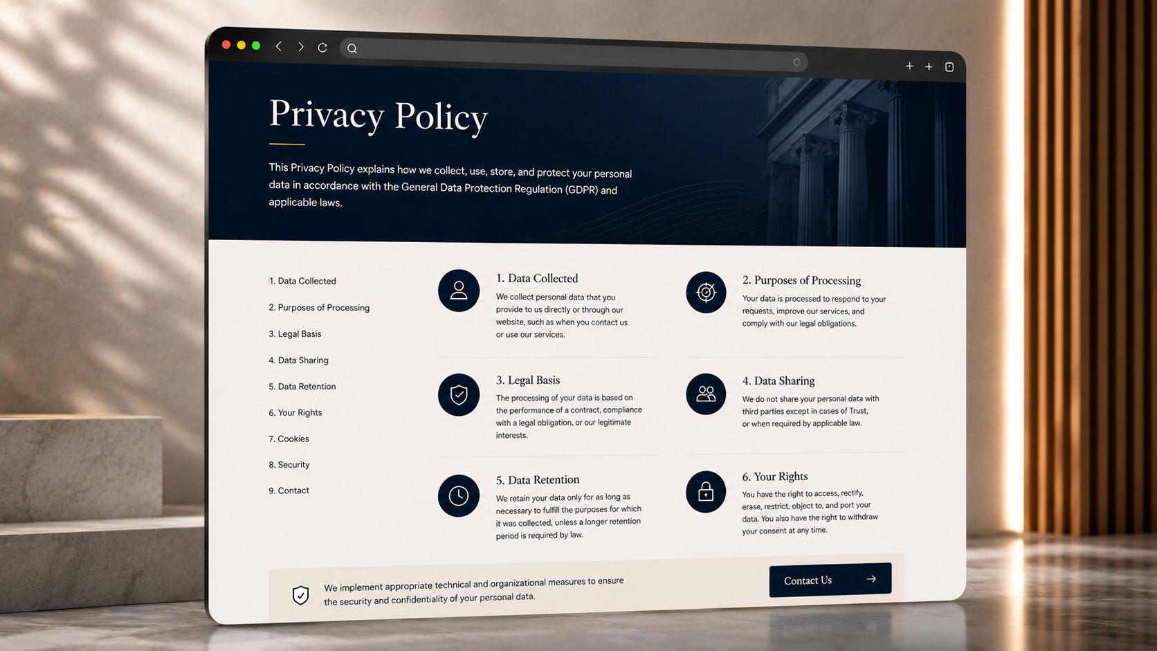 privacy policy website